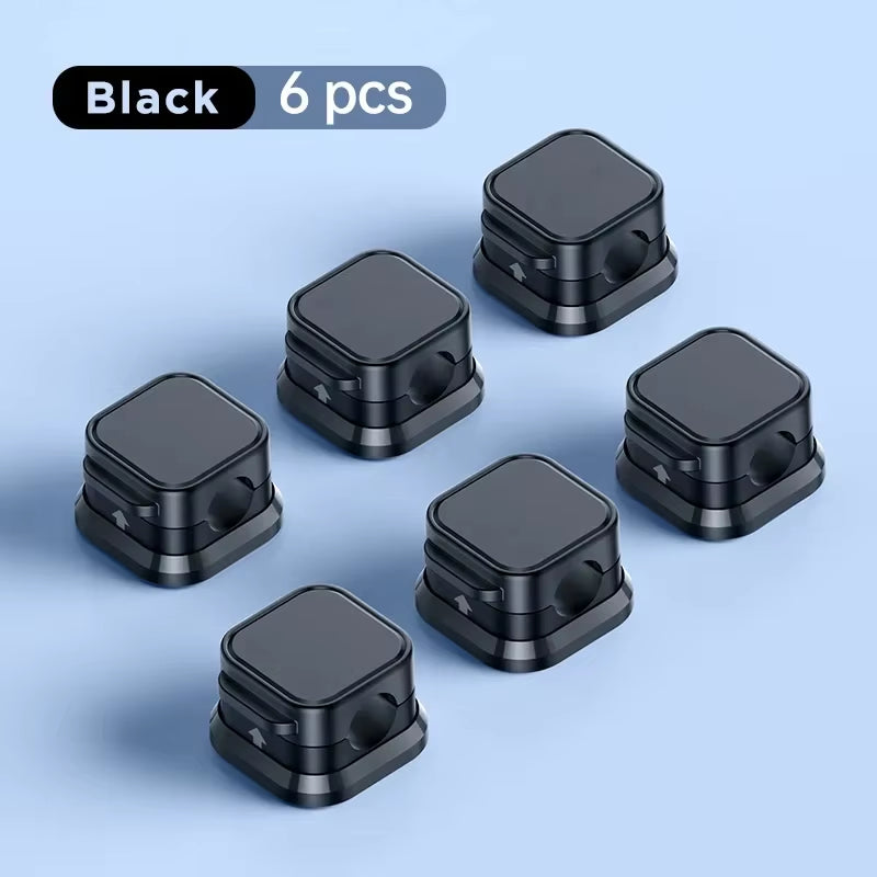 1/3/6PCS Magnetic Cable Clips Cable Smooth Adjustable Cord Holder Desk Cable Management Wire Keeper Cable Wire Organizer Holder