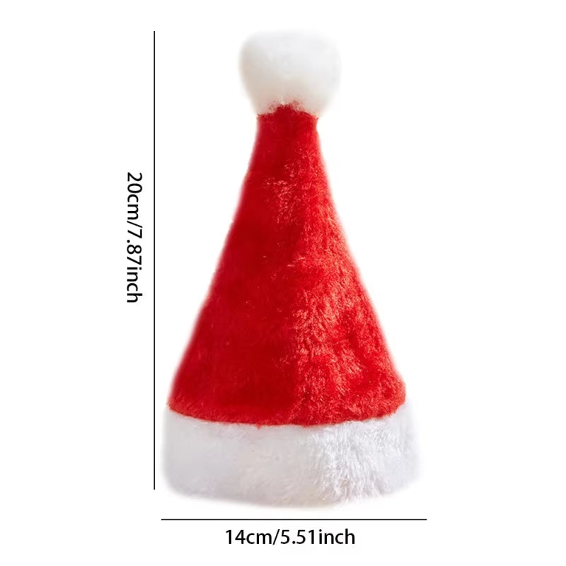 Christmas Dog Clother Pet Cat Dog Christmas Hat Cap Plush Santa Hat Merry Christmas Decorations for Small Medium Dog Dog Supplie