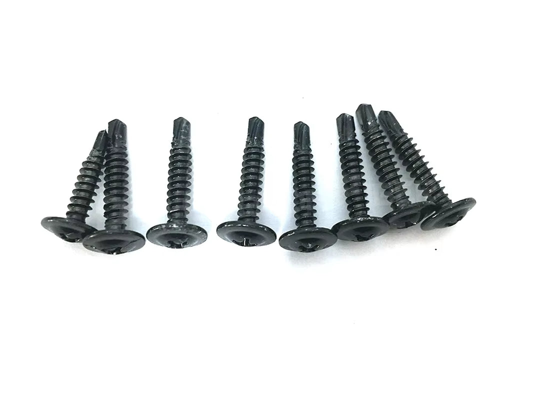 Carbon Black/Silver Steel Phillips Head Self-Tapping M4 M5 Screws Fits for Universal Car Rear Bumper Lip Diffuser Installation