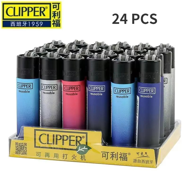 Clipper Original Grinding Wheel Flint Ignition Lighter Open Flame Torch Gas Lighters Use Collection Gift 1 Box 24 Pieces