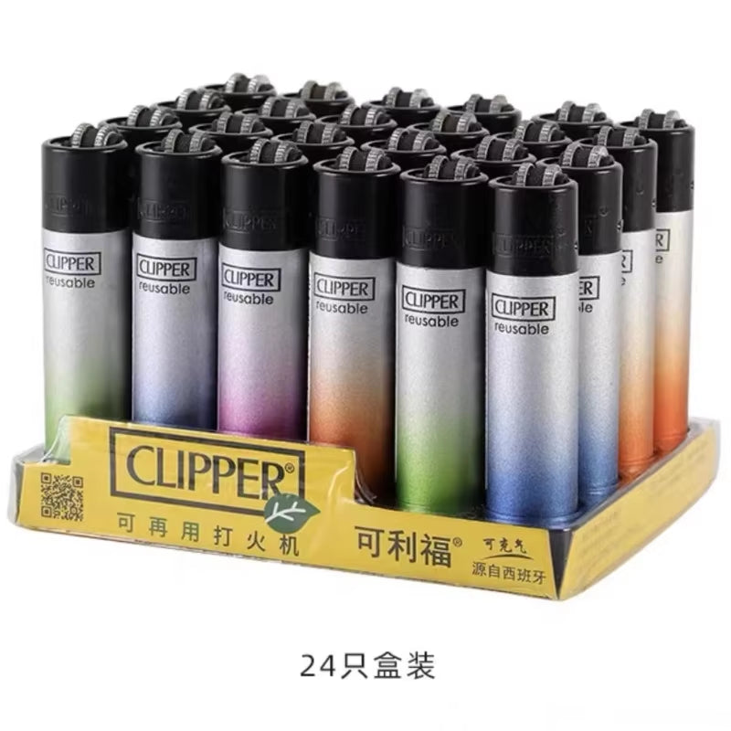 Clipper Original Grinding Wheel Flint Ignition Lighter Open Flame Torch Gas Lighters Use Collection Gift 1 Box 24 Pieces