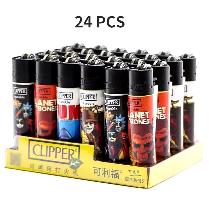 Clipper Original Grinding Wheel Flint Ignition Lighter Open Flame Torch Gas Lighters Use Collection Gift 1 Box 24 Pieces