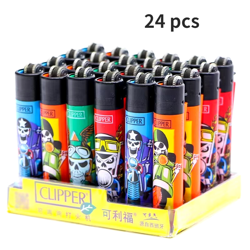 Clipper Original Grinding Wheel Flint Ignition Lighter Open Flame Torch Gas Lighters Use Collection Gift 1 Box 24 Pieces