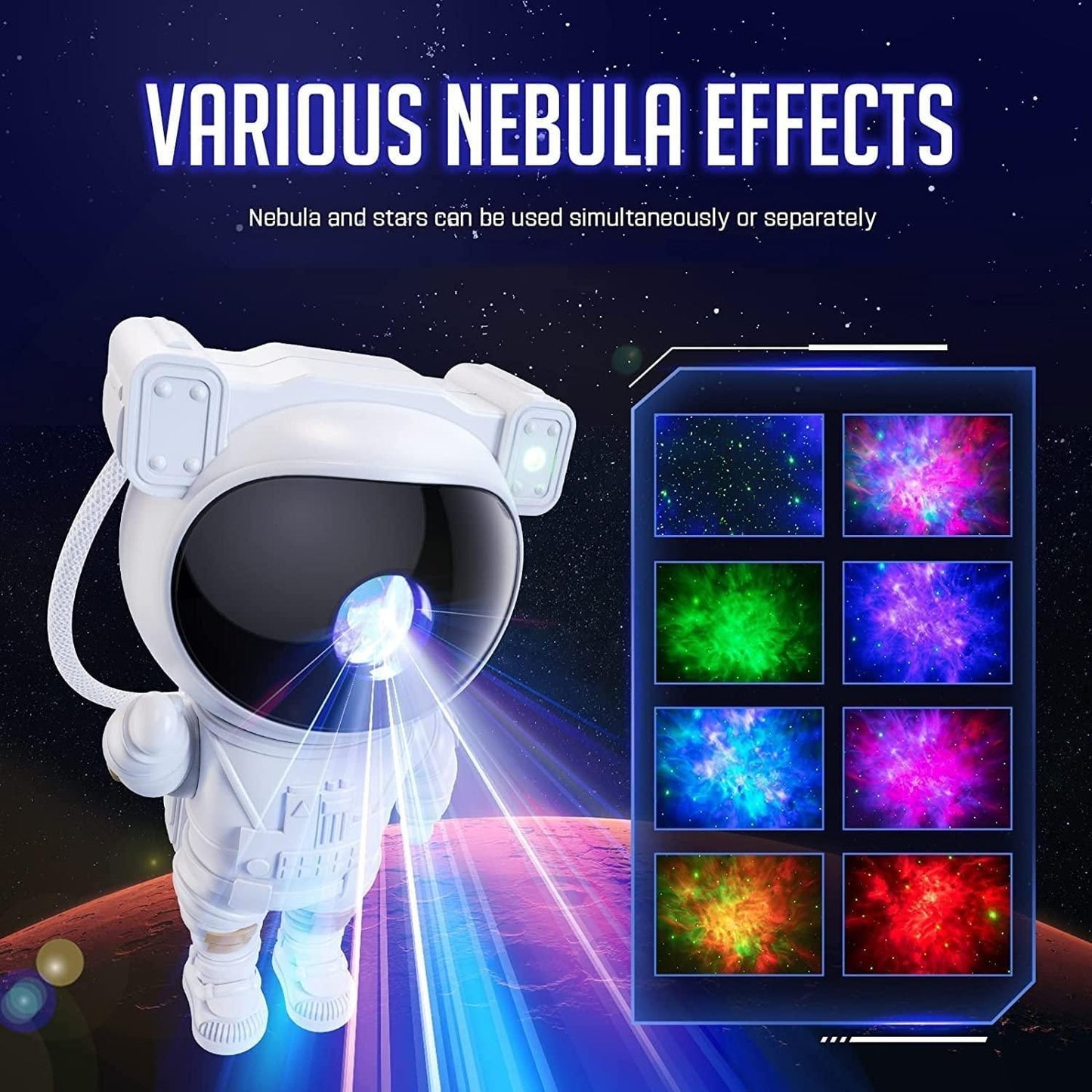 Astronaut Galaxy Projector - 360° Magnetic Head Rotation with Remote Control