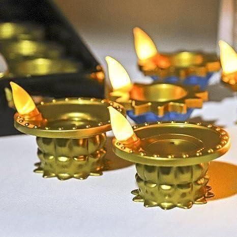 Water Pouring Diya LED Light – Decorative Battery-Operated Lamp (Pack of 12)