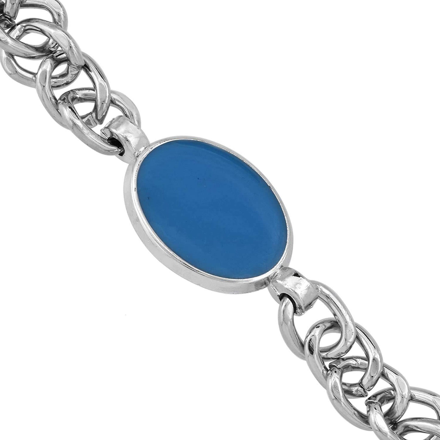 Gleaming Beads & Silver Plated Adjustable Men's Bracelet