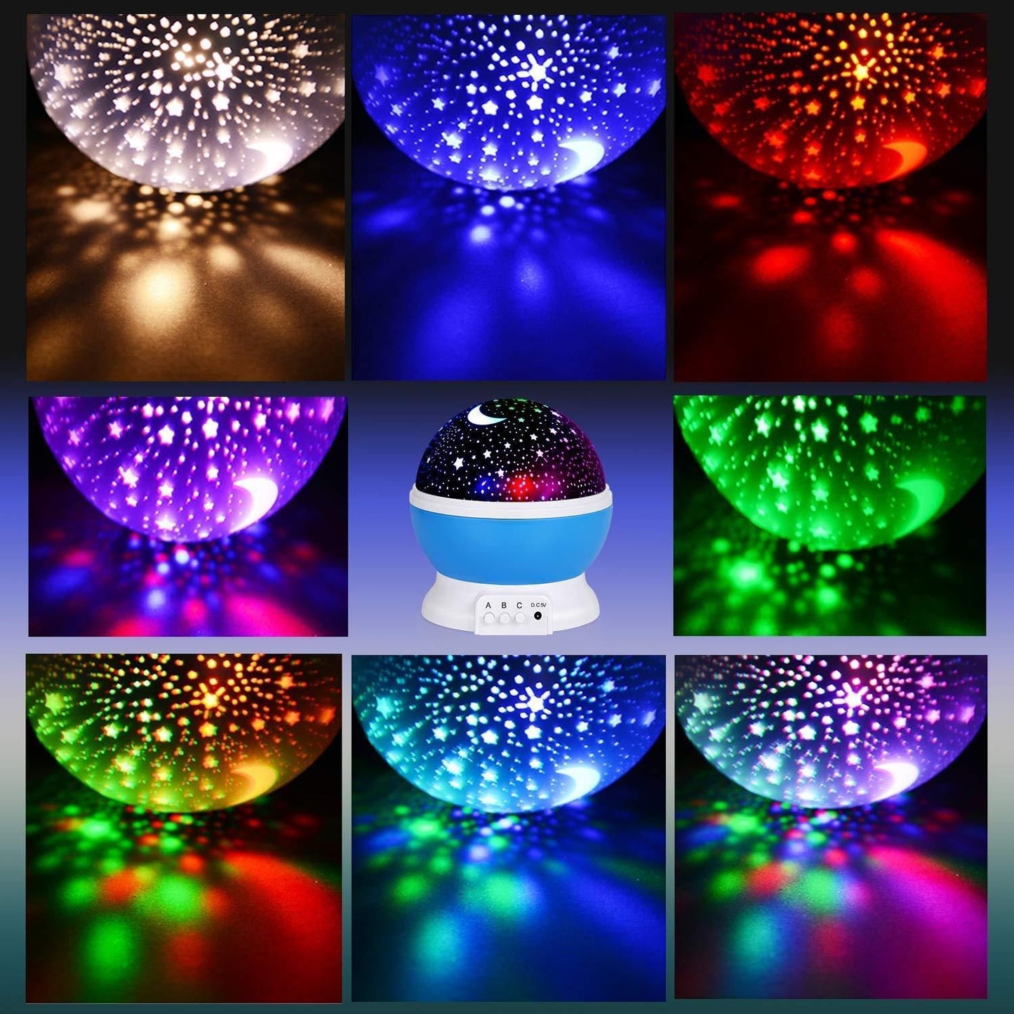 Star Moon Night Light – LED Table Lamp with USB Power (Color as per availability)