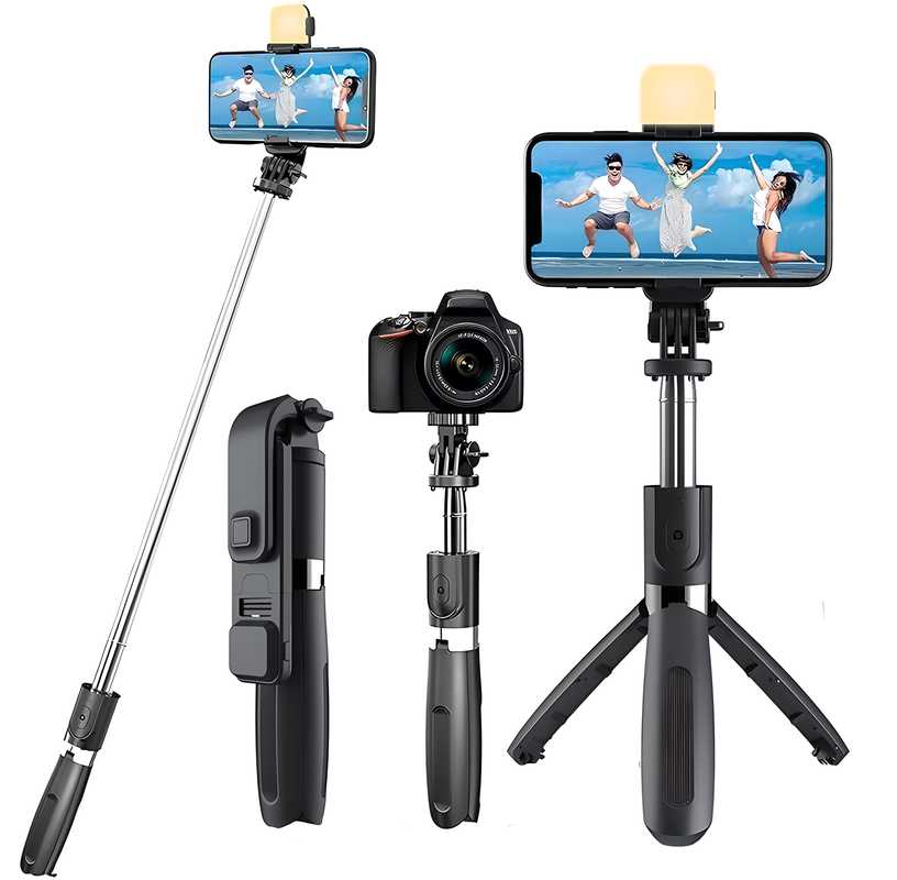 Extendable 3-in-1 Selfie Stick Tripod with Bluetooth Remote – Versatile for Photos, Videos, and Streaming