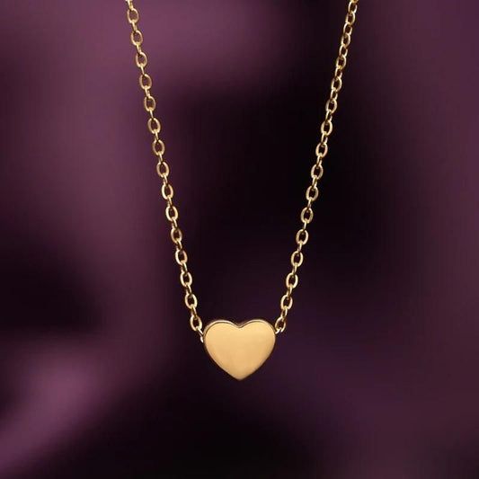 Paris Heart Necklace – Adjustable Gold Stainless Steel Pendant Necklace