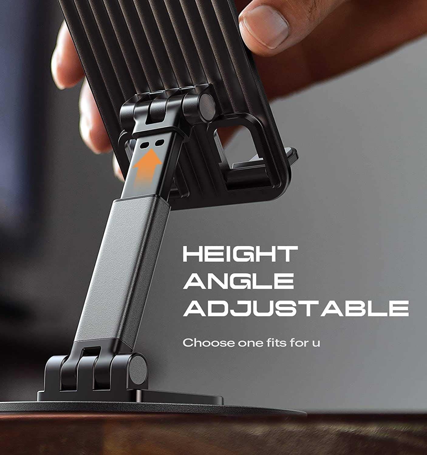 360° Rotation Mobile Phone Stand with Adjustable Height & Angle – Stable and Versatile