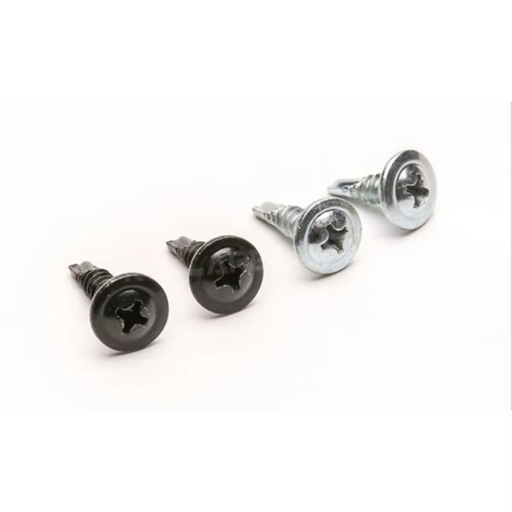 Carbon Black/Silver Steel Phillips Head Self-Tapping M4 M5 Screws Fits for Universal Car Rear Bumper Lip Diffuser Installation