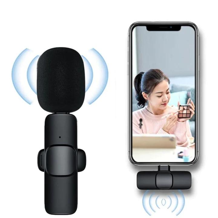 Wireless Lavalier Microphone - 360° Omni-Directional, Noise Cancelling, Type-C & iPhone Compatible