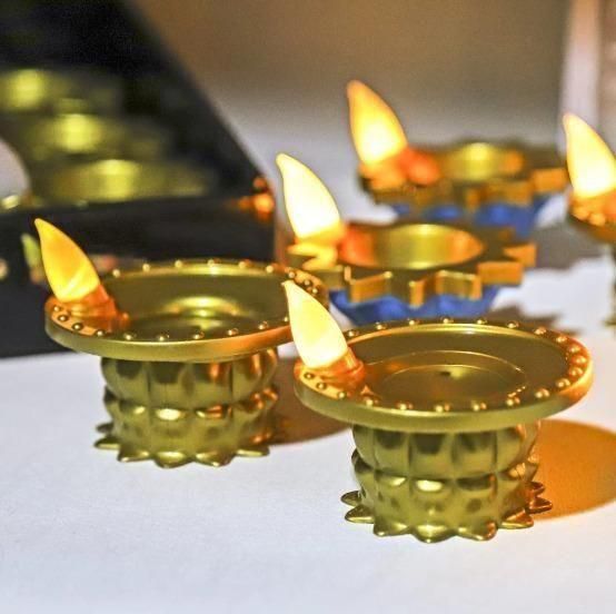 Water Pouring Diya LED Light – Decorative Battery-Operated Lamp (Pack of 12)