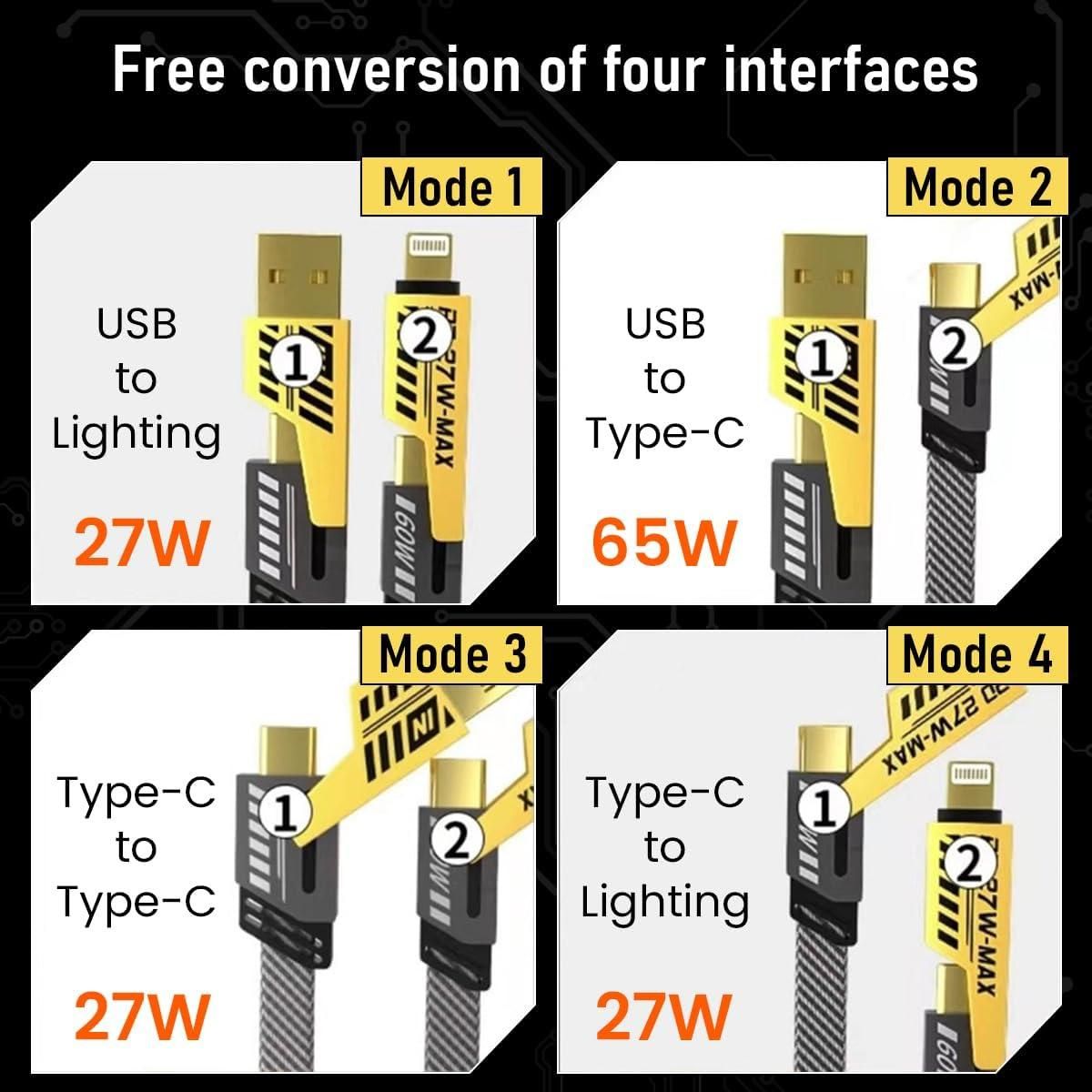 4-in-1 USB C & Lightning Cable – Multi-Connector Charging Cable