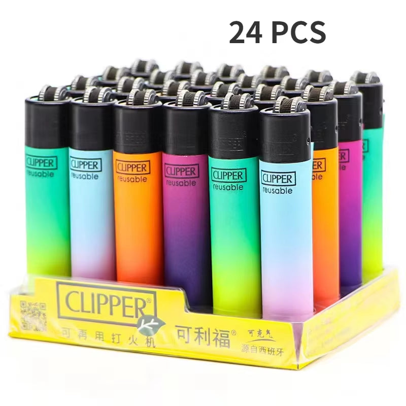 Clipper Original Grinding Wheel Flint Ignition Lighter Open Flame Torch Gas Lighters Use Collection Gift 1 Box 24 Pieces