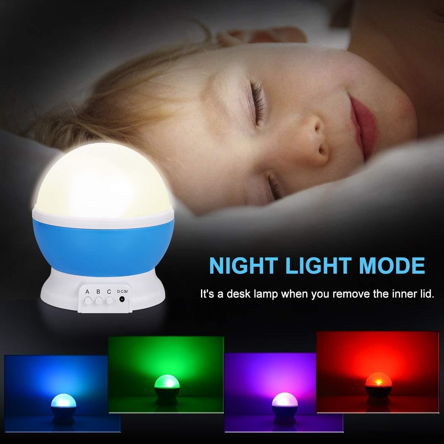 Star Moon Night Light – LED Table Lamp with USB Power (Color as per availability)