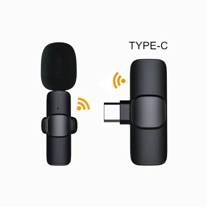 Wireless Lavalier Microphone - 360° Omni-Directional, Noise Cancelling, Type-C & iPhone Compatible