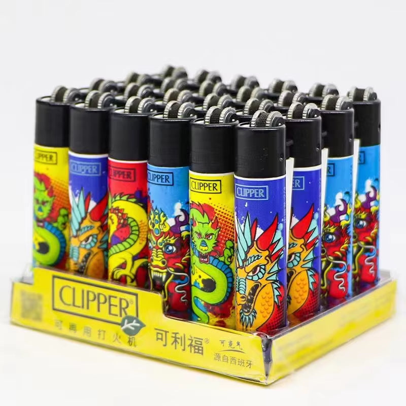 Clipper Original Grinding Wheel Flint Ignition Lighter Open Flame Torch Gas Lighters Use Collection Gift 1 Box 24 Pieces