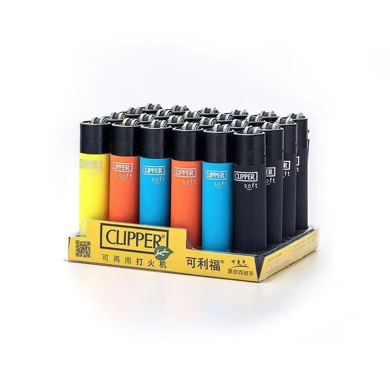 Clipper Original Grinding Wheel Flint Ignition Lighter Open Flame Torch Gas Lighters Use Collection Gift 1 Box 24 Pieces